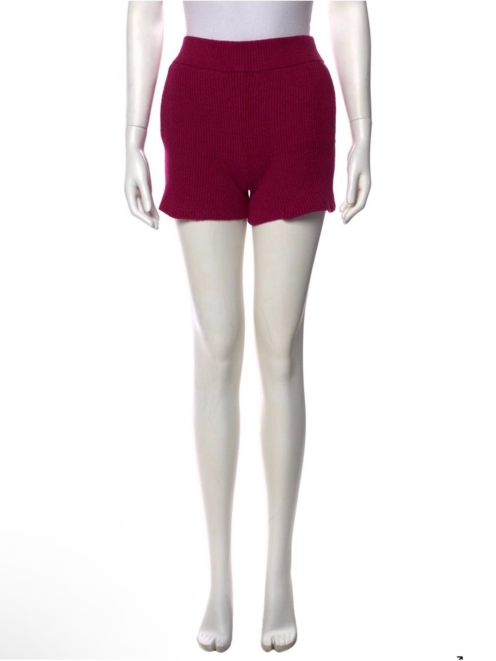 Helmut Lang High-Waist Shorts in Berry - Picture 2 of 10